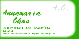 annamaria okos business card